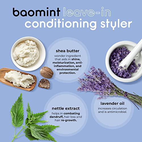 Adwoa Beauty Baomint Leave In Conditioner For Curly Hair, Moisturizes + Detangles With Natural Omega Fatty Acids, Vegan + Organic Ingredients With Cooling Mint & Scalp Stimulation, 14Oz #TOP2