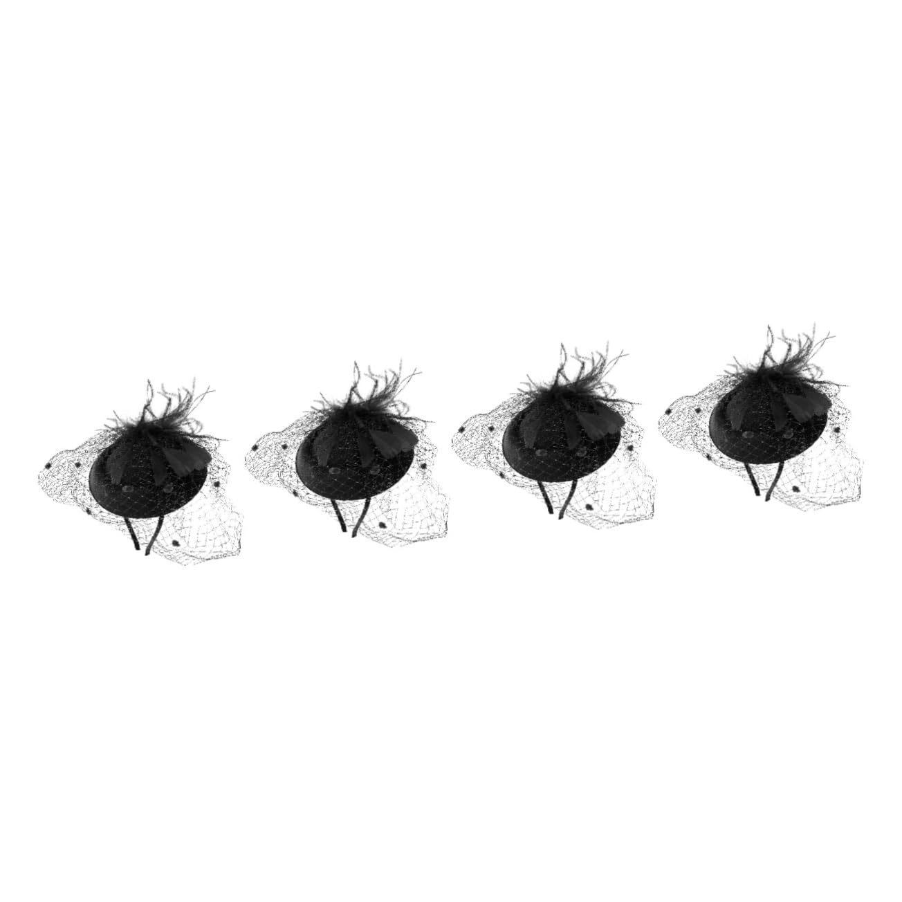 Operitacx 4piezas Sombrero De Fiesta De Malla Para Mujer Tocado Elegante Para Bodas Fiestas De Té y Eventos Especiales