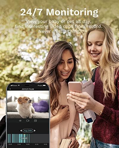 WUUK 4MP Security Camera Indoor, 2.5K Wi-Fi Home Security Camera, Baby Monitor With Camera and Night Vision, Dog/Pet Camera with Phone App, 360° Pan & Tilt, 2-Way Audio, Works with Alexa & Google