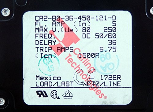 Carling Technologies 5A 2 Pole Thermal Magnetic Circuit Breaker CA2-B0-36-450-121-D