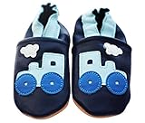 echte e-lok kaufen Markenqualität ENGEL + PIRATEN Krabbelschuhe MARKENQUALITÄT - VIELE Modelle bis 4 Jahre Babyschuhe Leder Lederpuschen (3-4 Jahre(Gr.26/27), Lok Blau)