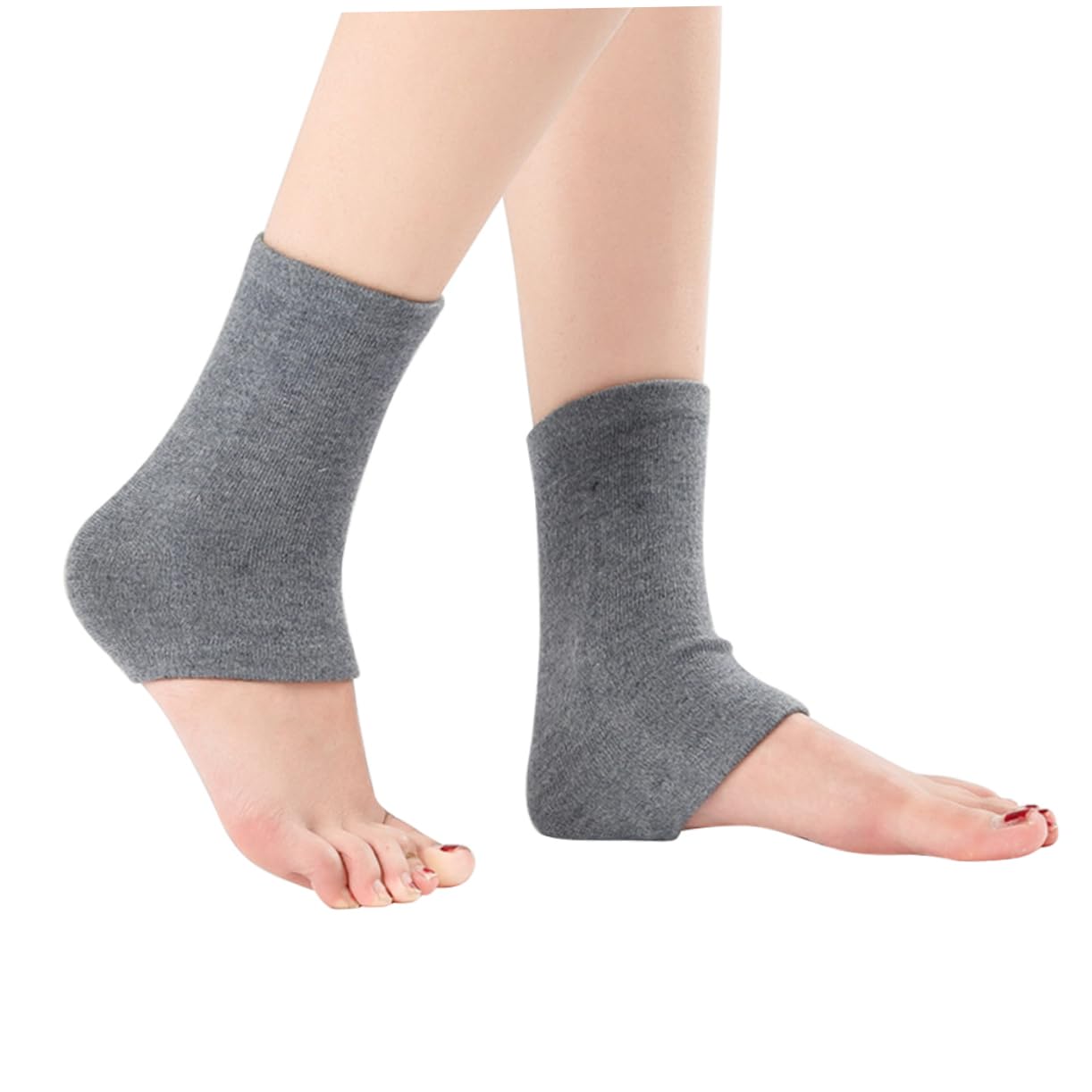 Holibanna Wool Foot Sleeve Ankle Socks for Practical Foot Covers for Yoga and Sports Activities Warm Grey Ankle Support Socks