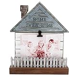 Funerom House Shaped Wooden 4' x 6' or 5' x 7' Photo Frame ，Farmhouse Picture Frame with Clip