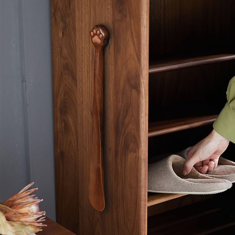 Calzador Calzador de mango largo, magnético, de madera maciza, creativo, for mujeres mayores, embarazadas, portátil, pequeño, for el hogar Calzador Con Mango Largo