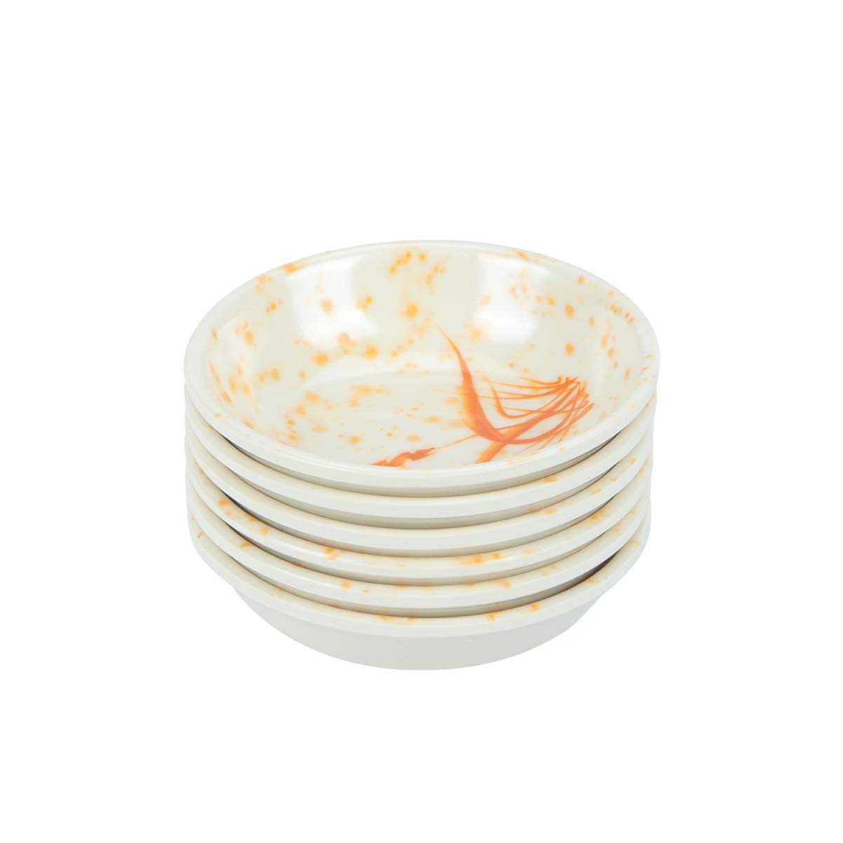 Hemoton 6pcs Mini Sauce Dishes Melamine Round Seasoning Dishes Sushi Dipping Bowl Saucers Bowl Appetizer Plates Style A