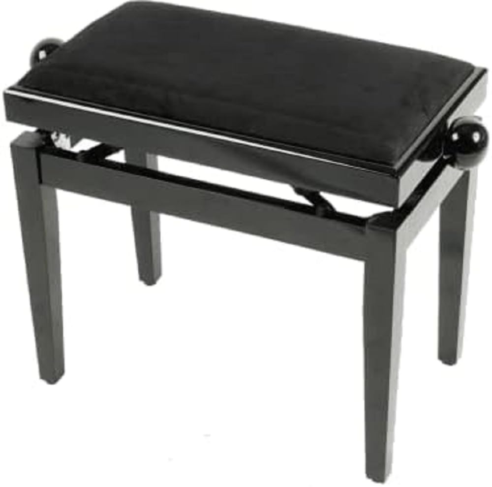 QUIK LOK - PB/010 BK Banc de Piano en Bois, Assure Robustesse, Durabilité, Confort et Élégance, Assise Rembourrée avec Revêtement Synthétique de Qualité, Couleur Noir