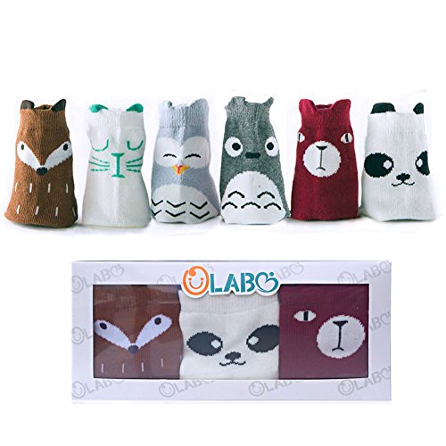 OLABB Baby Socks Non Slip Ankle Socks for Toddler Cotton Crew Socks Infant Kid Boy Girl 4 to 6 Years