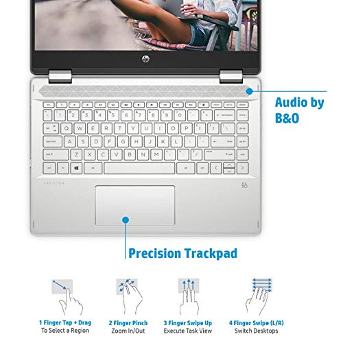 Image of HP Pavilion x360 Core i5 10th Gen 14-inch FHD Touchscreen 2-in-1 Alexa Enabled Laptop (8GB /256GB SSD /Windows 10 /MS Office /Inking Pen /FPR /Natural Silver /1.59 kg), 14-dh1010TU