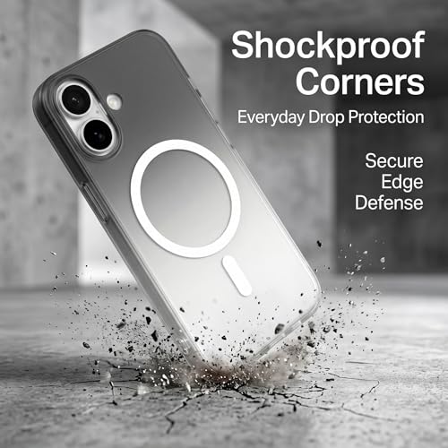 Image of amazon basics Paper Thin Case Cover for iPhone 17 | Matte Finish | Gradient Case, Shaded Color | Compatible with magsafe | (Black White, iPhone 17)