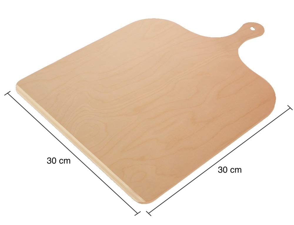 Pietra refrattaria per pizza con manico in legno
