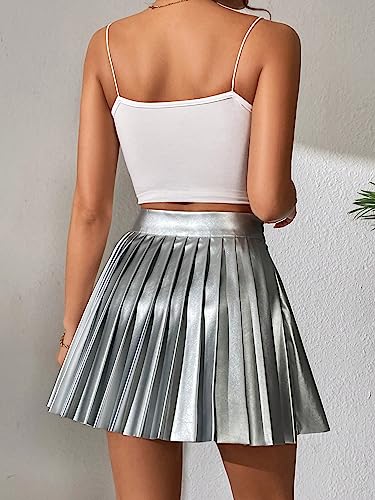 Women's Club High Waisted Mini Skirt Pleated Skirt Party Skater Skirt2
