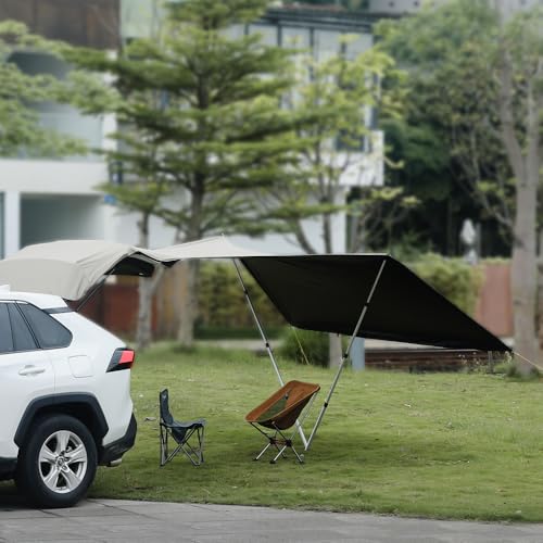 Car Awning Canopy fit for Toyota RAV4 2019-2025，SUV Tailgate Canopy for Outdoor Camping Backpacking Tarp，Easy Setup Portable Awning Shelter，Waterproof & Compact Design fit for RAV4