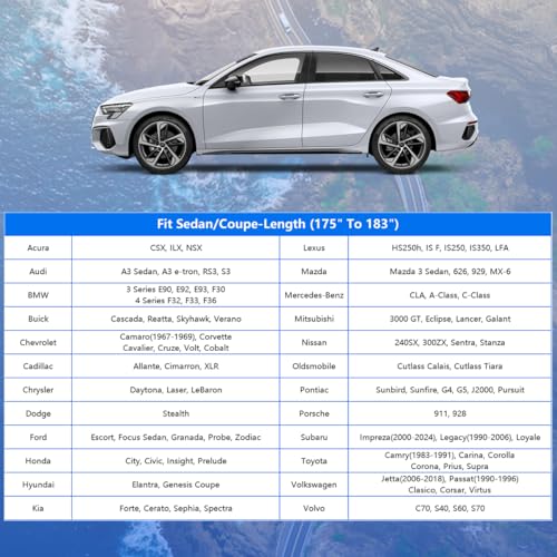 Image of GUNHYI Car Cover for Automobiles All Weather Waterproof, Universal Fit Sedan Porsche 911, Toyota Corolla /Prius, Honda Civic, Subaru Impreza /WRX, Chevy Cruze, Nissan Sentra, Acura RDX etc.