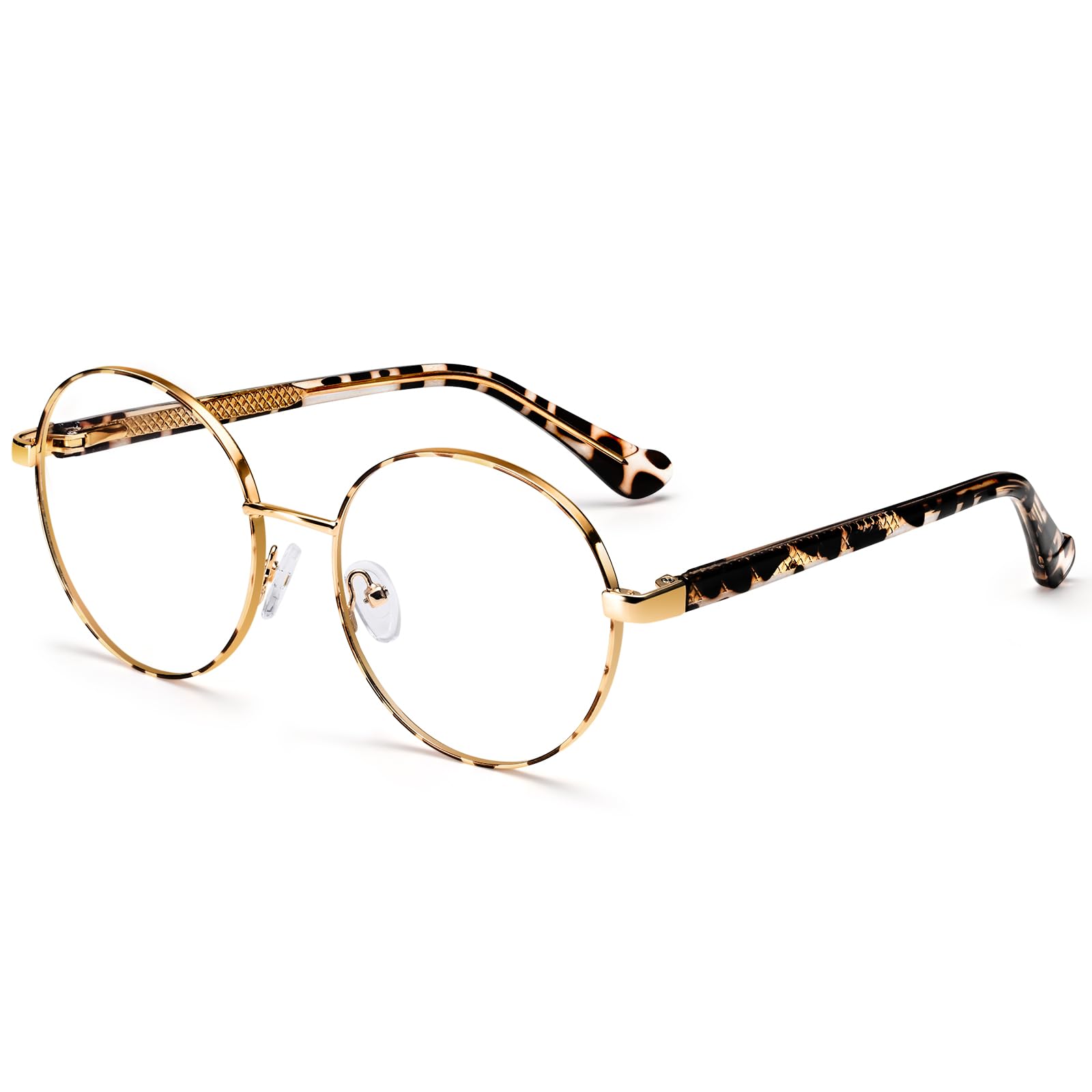 Dollger Blue Light Glasses for Woman Men Fashion Round Circle Black Frame Clear Fake Glasses Blue Light Blocking Glasses