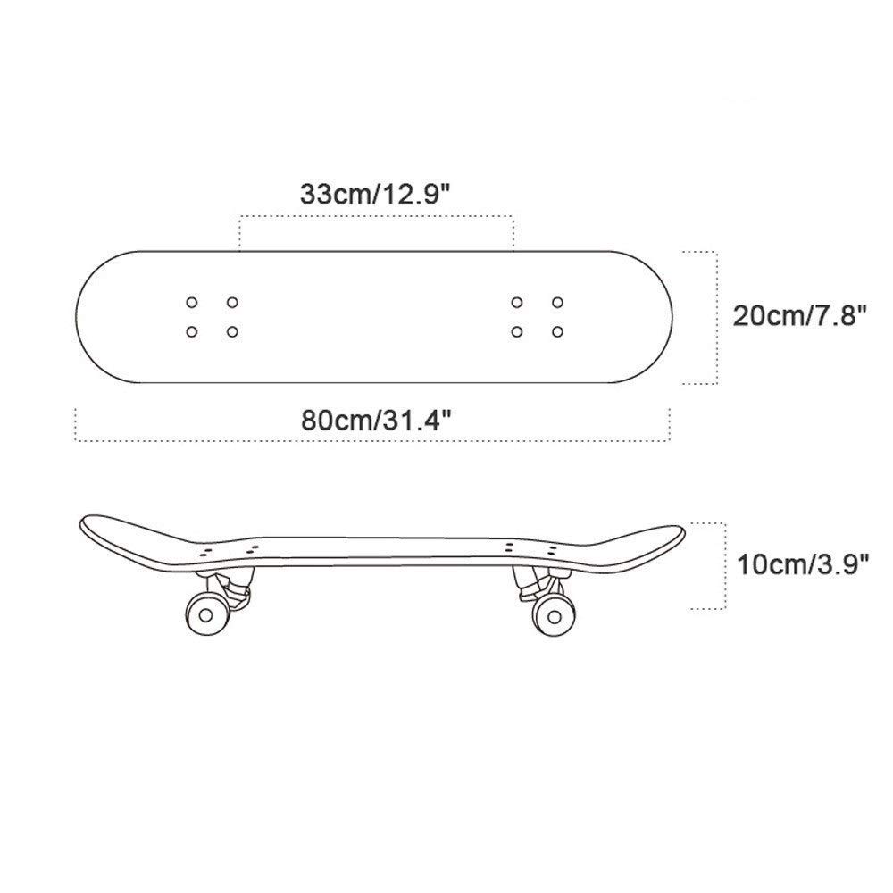 Skateboard Completo para Adultos y Niños, Monopatin para Principiantes y Profesionales, Tabla de Skate Completa