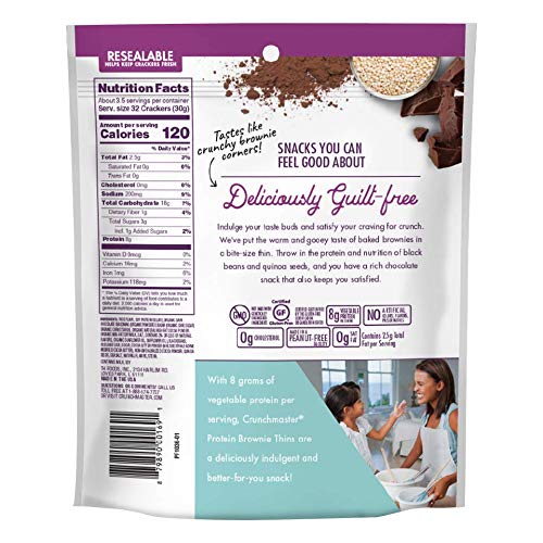 Crunchmaster Protein Brownie Thins, Dark Chocolate