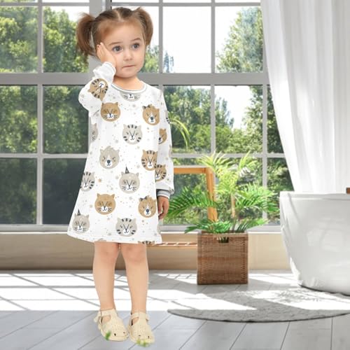 Girls Dresses Toddler Girl Clothes Cute Tiger Leopard Winter Casual Long Sleeve for Kids 2-8 Years4