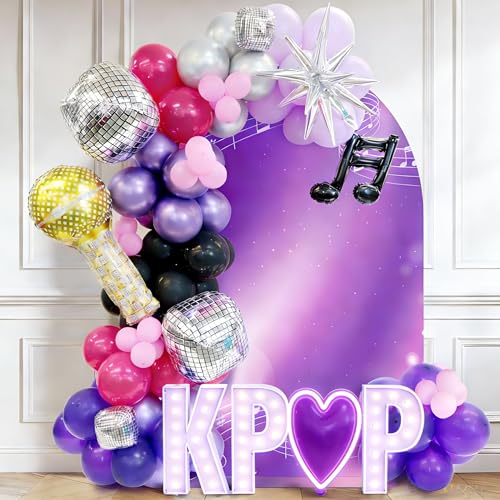 106pcs Korean Idol Movie Birthday Party Balloons for Korean Pop Themed Birthday Babyshower New Year Graduation Bachelorette Party Decorations Supplies