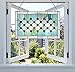 Fine Art Lighting Tiffany-Style Stained Glass Window Panel, 100% Genuine Stained Glass and Cabochon, Handcrafted 73 Pieces, Blue/Green, Size: 19.25