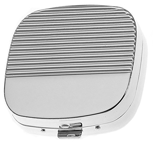 SILBERKANNE Pastillero de 3 compartimentos, 6,5 x 5 x 1,5 cm, chapado en plata, producto estable en acabado premium Cover