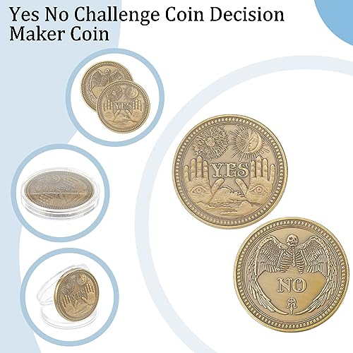 WEBEEDY 8PCS Yes No Challenge Coin Decision Maker Coin Lucky Medallion Souvenir Divination Flip Coin, 2 Color - Image 3