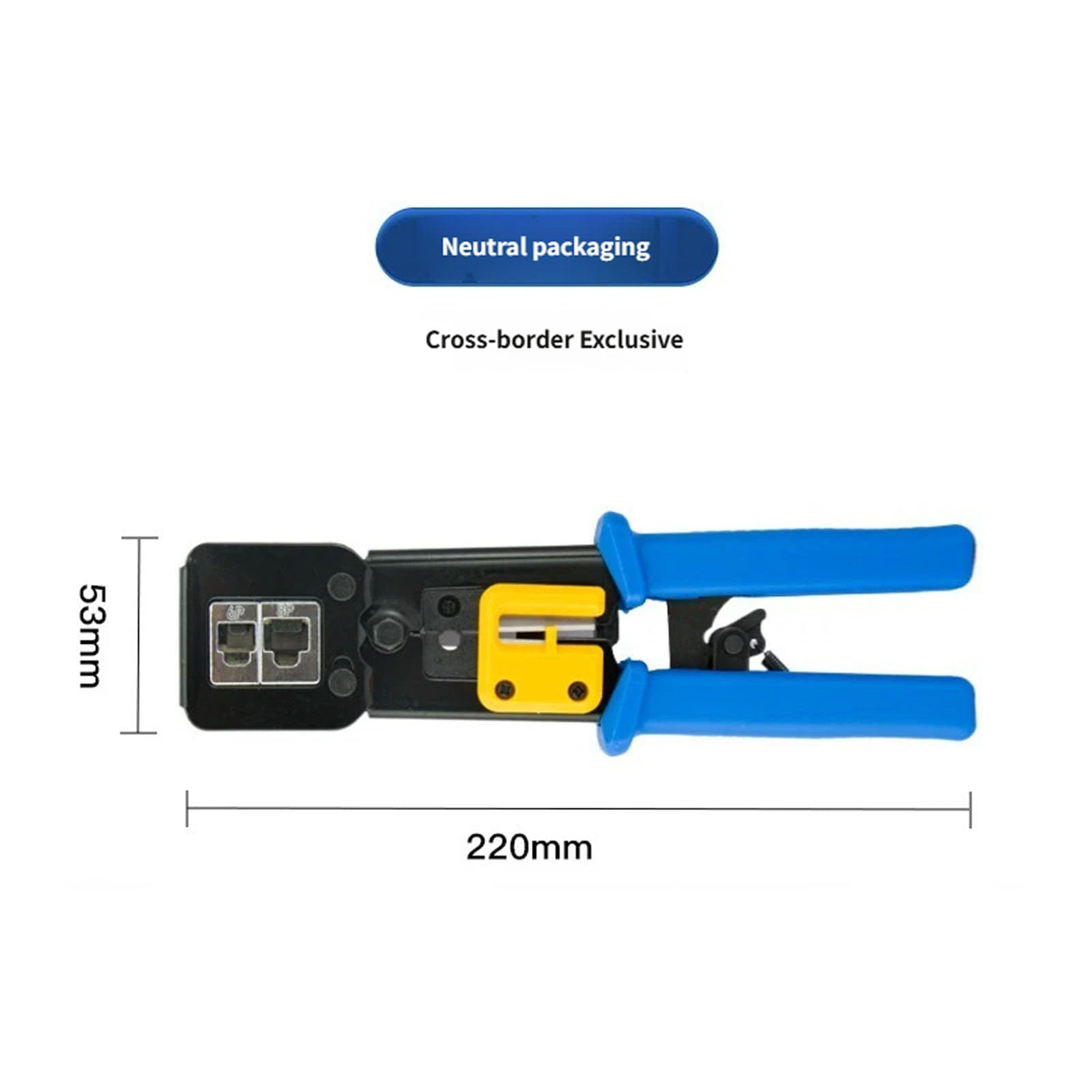 Crimpatrice elettrica completa, set di rete con custodia rigida, diversi tipi di connettori, kit di cablaggio elettrico