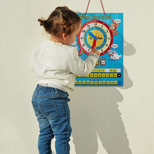 Zazzykid Tell Time Teaching Clock For Kids: 12.6 X 16.5 Inches Board With Magnetic Game Numbers #TOP3