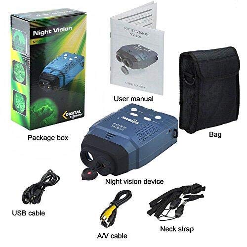 Night Vision Monocular, Blue-Infrared Illuminator Allows Viewing in The Dark - Records Images and Video with Memory Card