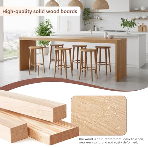 Mesa de bar estrecha de madera maciza para espacios pequeños de cocina 5