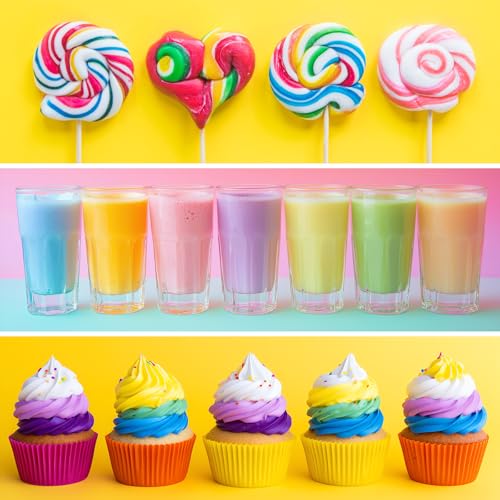 Image of Natural Liquid Food Coloring Set - 12 Vibrant Colors, 0.34 fl oz Each, Food-Grade, Gluten-Free, Odorless, Vegan, Non-GMO, Kosher Safe Dye for Baking, Cake Decorating, Easter Eggs, Icing, Cookies, Drinks & Fondant (Six-color set)