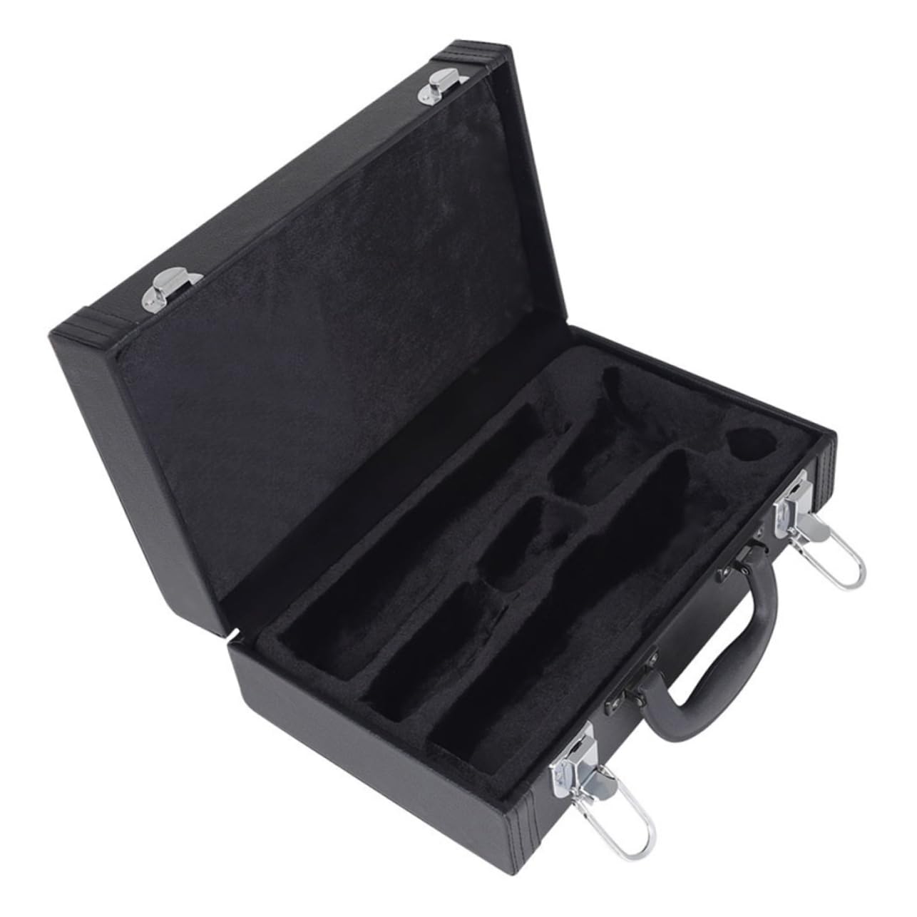 Levemolo Klarinettenkoffer für Sichere Aufbewahrung aus Leder mit Starkem Schloss Gepolstert und Robust Hartschalen und Staubschutz Schwarz Elegantes Zubehör für Musikinstrumente