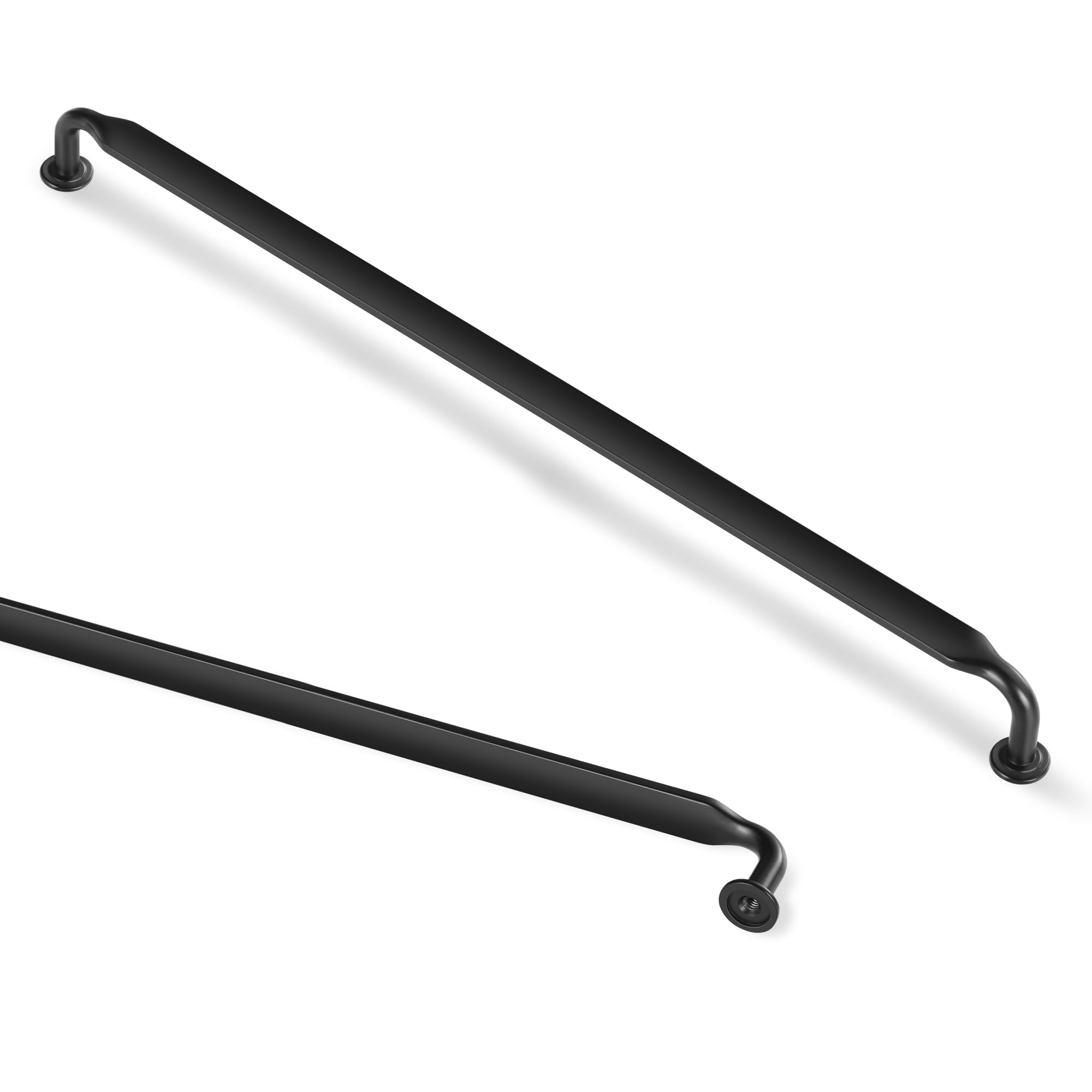 Lardmon 3 Pack Matte Black Simply Modern Cabinet Pulls 10 Inch(256mm) Hole Center Kitchen Cabinet Handles Solid Drawer Pulls Heavy Duty Zinc Alloy Kitchen Hardware, 10.5 Inch(268mm) Total Length