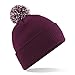 Price comparison product image Beechfield B450 Snowstar Duo Beanie Hat Baseball Cap, Multicolour (Burgundy/Off White), One Size