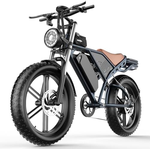 Pikabike Electric Bike for Adult, 1800W Peak Electric Dirt Bike, 37MPH, 100 Miles, 7 Speed Electric Motorcycle, 48V Removable Battery, 20" Fat Tire Off Road Ebike, All Terrain for Mountain, Sand, Road