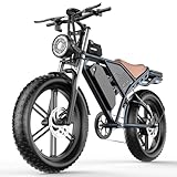 Electric Bike for Adult, 1800W Peak Electric Dirt Bike, 35MPH, 100 Miles, 7 Speed Electric Motorcycle, 48V Removable Battery, 20" Fat Tire Off Road Ebike, All Terrain for Mountain, Sand, Road
