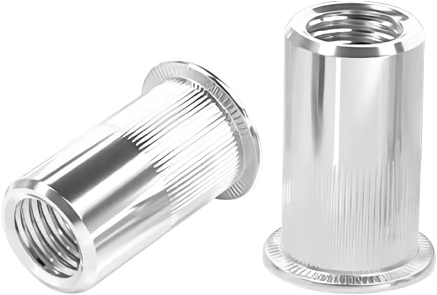 Qrity 20 PCS Rivet Nut, Stainless Steel Flat Head Threaded Insert Nutsert Kit, M10 Fasteners Nut