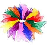 7 Colores brillantes: las bufandas que hacen juegos malabares multicolores están en color púrpura, verde, rojo, amarillo, anaranjado, azul y rosa, diversos colores pueden cubrir sus necesidades