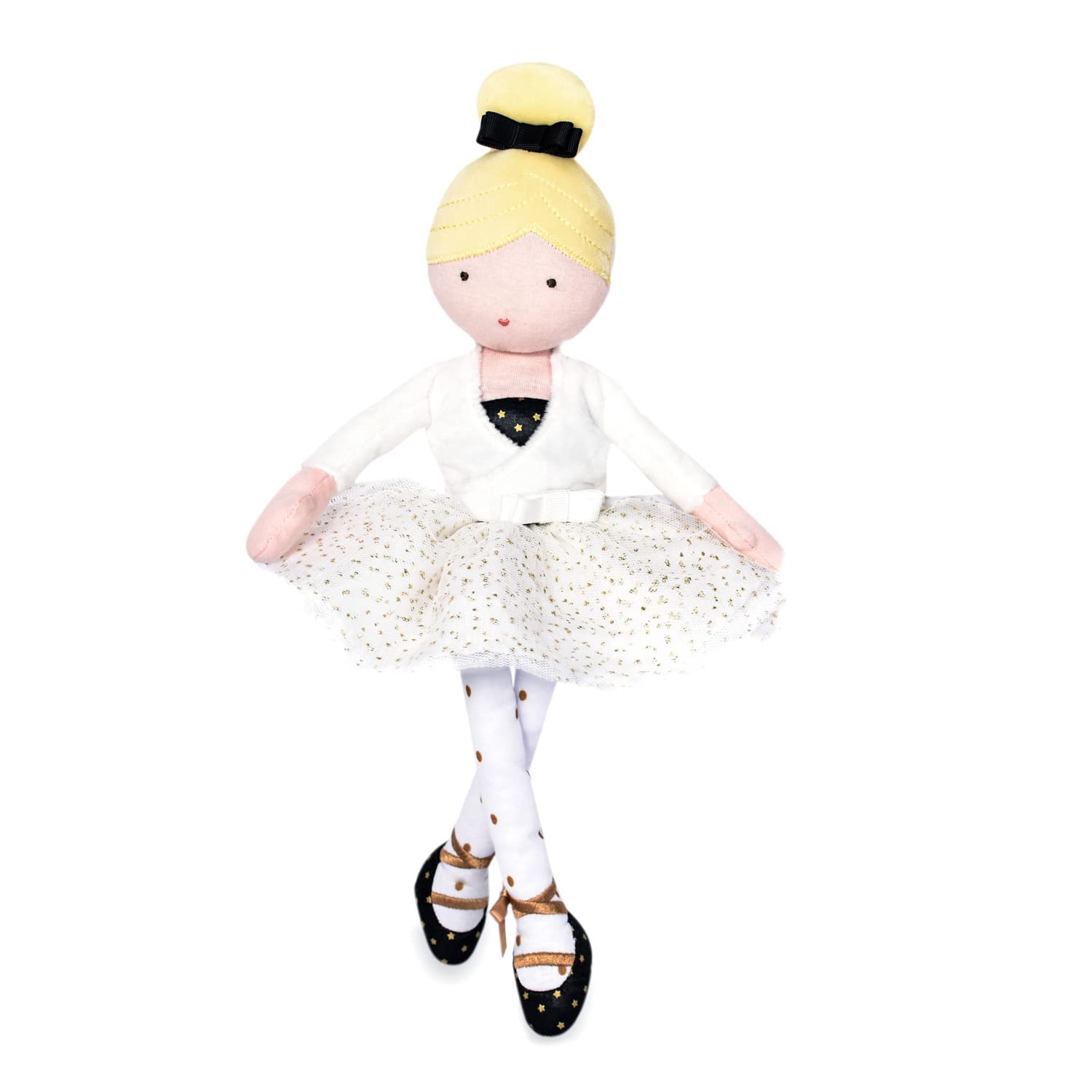 Jolijou - MY PETITE BALLERINE - szmaciane lalki - Anaïs - biała osłona serca - JJ6035