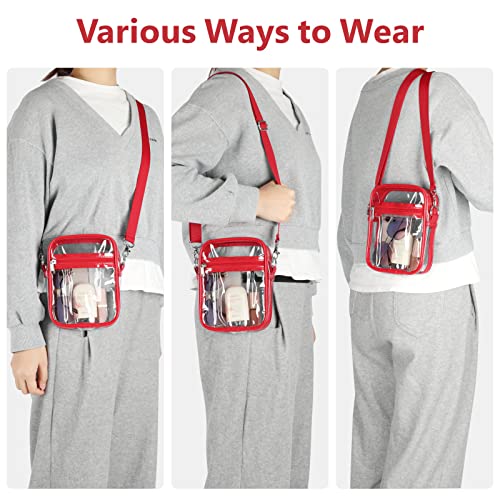 Image of PACKISM Clear Bag for Stadium Events - Clear Purses for Women Transparent Crossbody Messenger Bag for Concerts Game Day