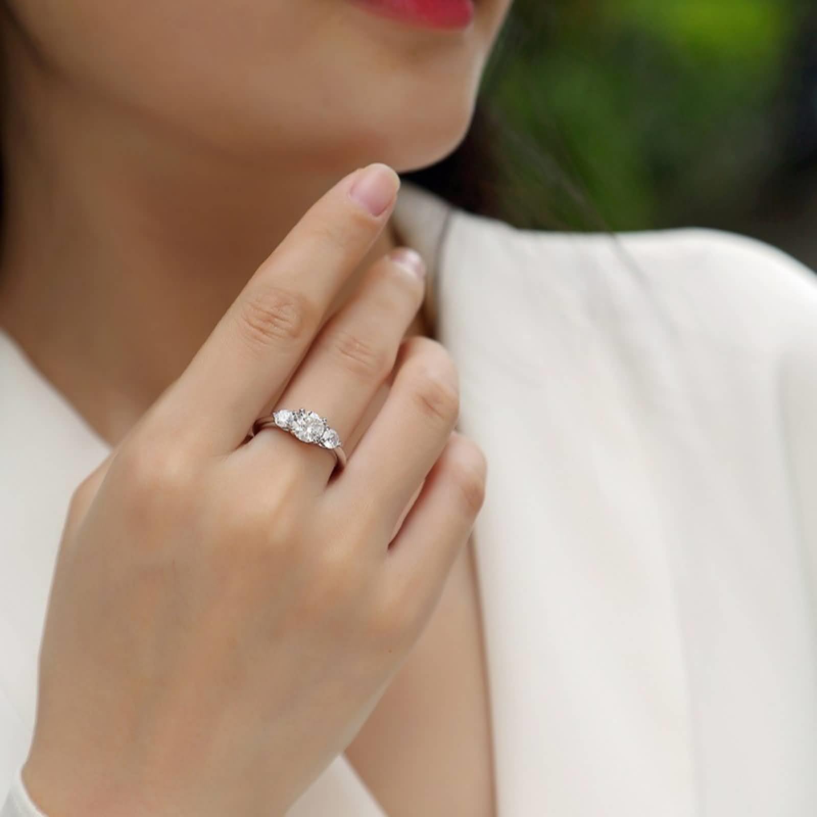 Moissanite pierścionek z białego złota, pierścionek ślubny, z prawdziwego złota, elegancki pierścionek zaręczynowy z Moissanite 1 ct pierścionek damski
