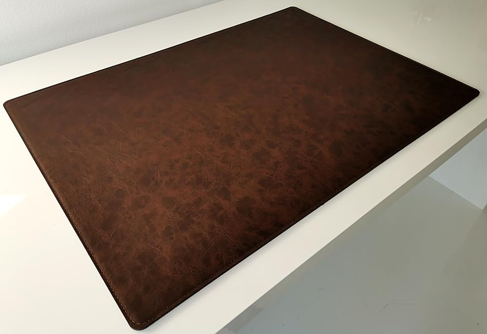 Schreibtischunterlage in Lora Leder 70 x 50 dunkel braun