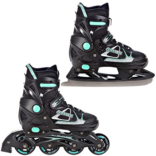 Patines En Línea, Patín De Hielo 2 En 1 Spirit Ajustables Y Modificables Negro Menta, 37-40 23,5cm-26cm Patines En Línea, Patín De Hielo 2 En 1 Spirit Ajustables Y Modificables Negro Menta, 37-40 23,5cm-26cm