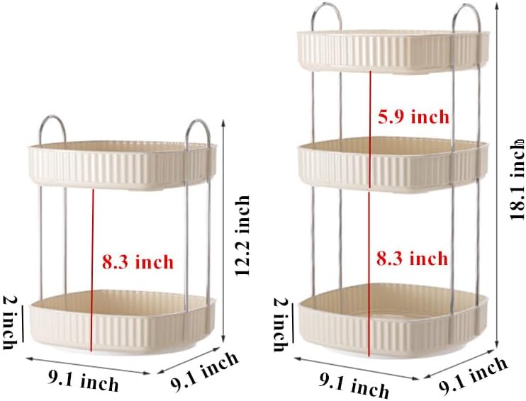 Miniatura 6 de Organizador de maquillaje giratorio de 360, organizador de baño giratorio para encimera, organizador de cosméticos de gran capacidad para cuidado de