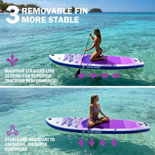 Image of Inflatable Stand Up Paddle Board Extra Wide SUP Board with Removable Fin with Premium SUP Paddle Board Accessories, Wide Stable Design, Non-Slip Comfort Deck for Youth & Adults