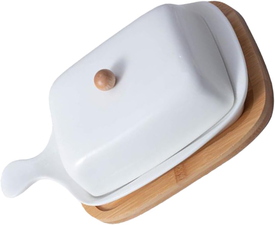 1pc Butter Plate with Lid Creative Dish with Handle Chic Tableware for Use Elegant Design for Everyday Meals and Celebrations