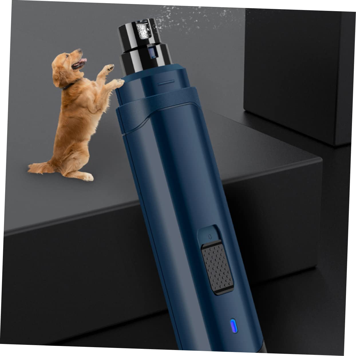 BESPORTBLE Lima Unghie Elettrica per Cani e Gatti USB Rotazione | Abs Blu Navy, Controllo Pratico e Presa Semplice, Formato Piccolo e Grazioso
