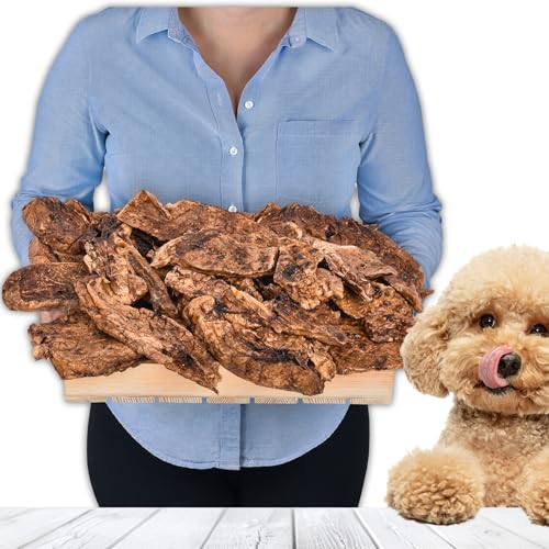 Langue de porc pour chien 1 kg (environ 40 à 45 pièces) | Articles à mâcher de langue de porc séchés | 100 % naturel | Séché à l'air libre | Sans céréales et faible en gras | Hypoallergénique
