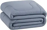 Edredom Dupla Face Liso Micropercal 400 Fios - Super Macio - Alta Durabilidade (Cinza, Casal)