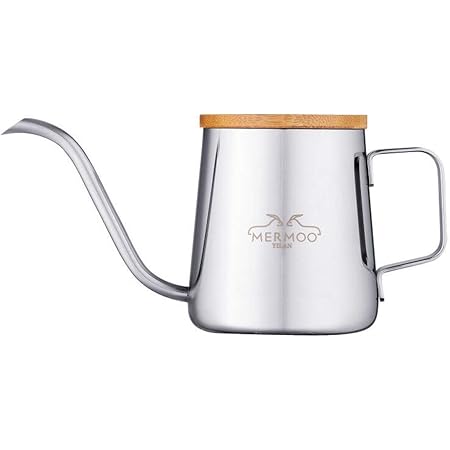 Amazon Mermoo Yilan コーヒー ポット ドリップコーヒー ケトル 蓋付き ドリップポット こーひーぽっと やかん コーヒー 人気 1人用 350ml ステンレス 細口 珈琲 シルバー Mermoo Yilan ドリップポット 通販