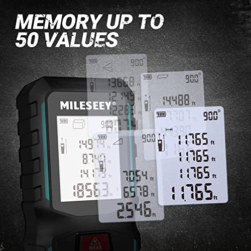 Image of MiLESEEY G2 Laser Measurement Tool 330FT (Ft /in /M /Ft+in) with Angle Sensor, Laser Measuring Tool with Pocket Clip, Distance Area Volume Measure and Pythagoras, ±1 /16 in Accuracy